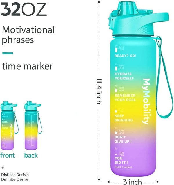 32oz Original Motivational cute Water Bottle 1L