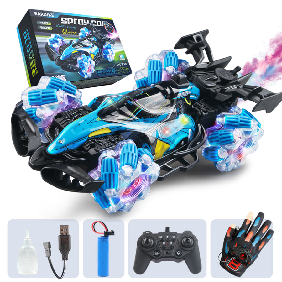 Colorful lights spray stunt racing 4WD shift 2.4G wireless gesture induction racing race remote control toy car